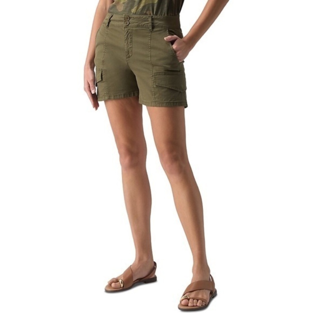 Sanctuary Rebel Olive Green Cargo Shorts Size 24 NWT Utility Stretch